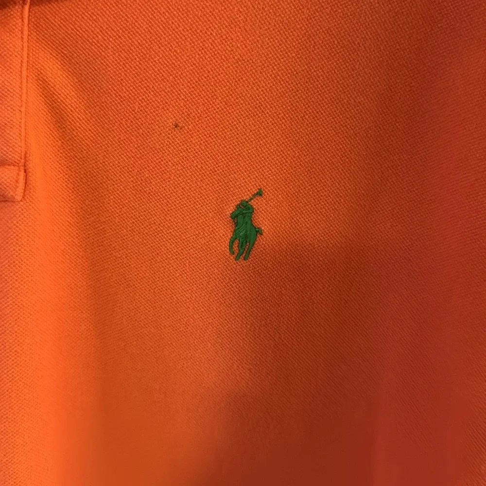 Polo Ralph Lauren Men’s Orange Short Sleeve Polo Shirt Green Pony Size XL